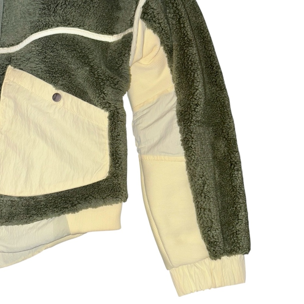 NWT Free People x FP Movement Trail Bender Fleece Hooded Jacket Seagrass - Picture 10 of 14